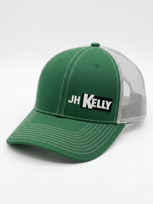 Premium JH Kelly Mesh Trucker Cap – Green & White