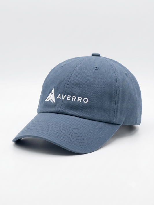Premium Averro Embroidered Baseball Cap – Slate Blue